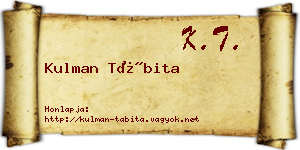 Kulman Tábita névjegykártya